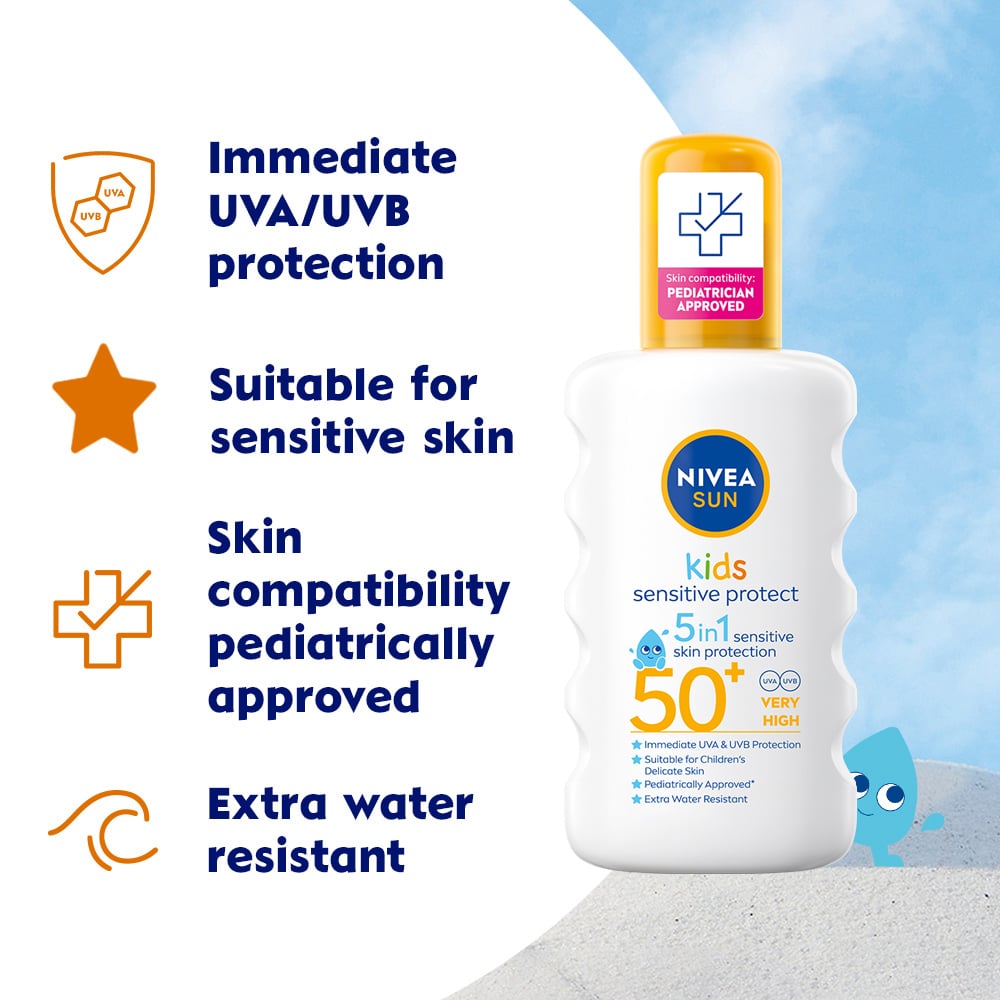 NIVEA SUN Kids Sensitive Protect & Play Sun Spray SPF50+ 200ml
