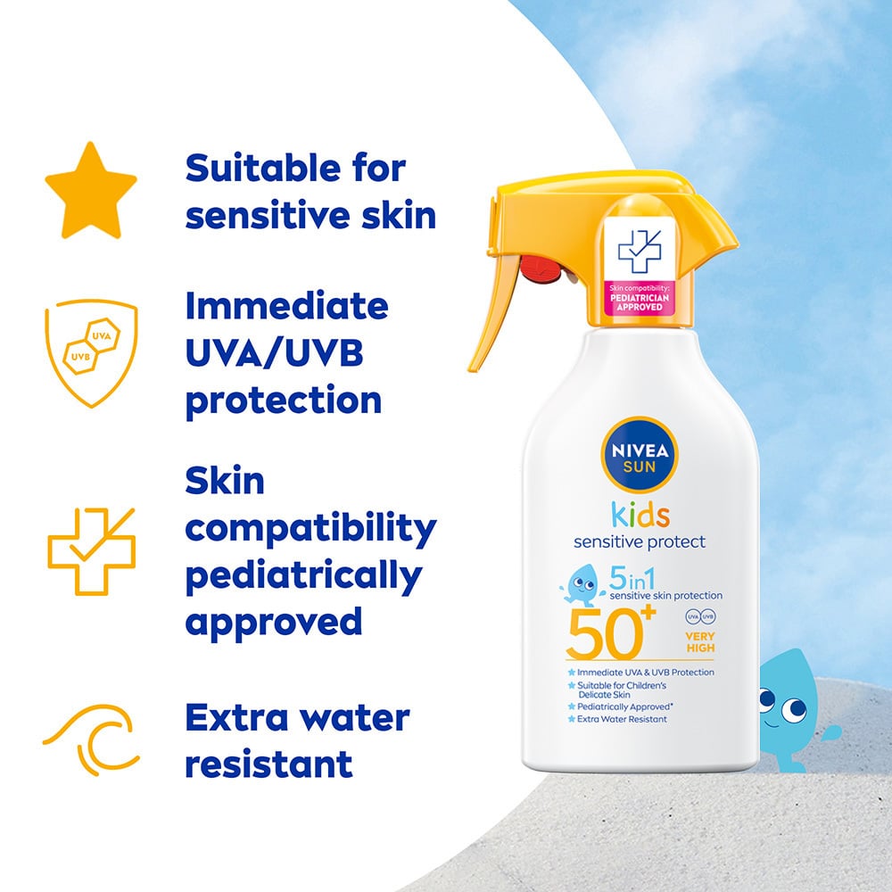 NIVEA SUN Kids Sensitive Protect & Play Sun Trigger Spray SPF50+ 270ml