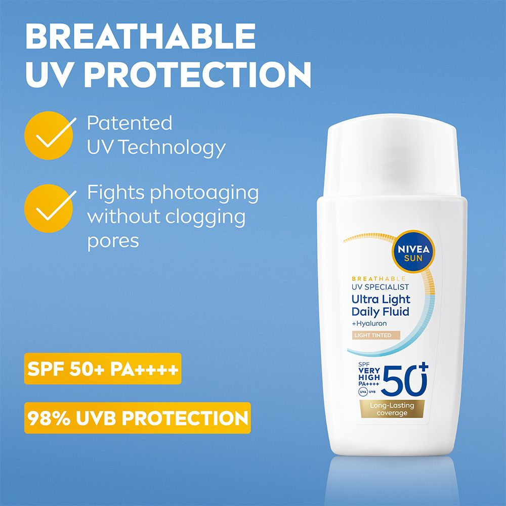 NIVEA SUN UV Face Daily Fluid Light Tinted SPF 50+ 40 ml