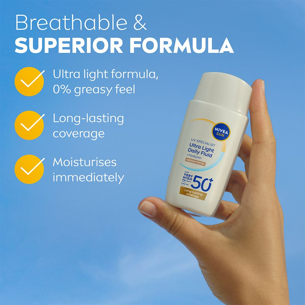 NIVEA SUN UV Face Daily Fluid Medium Tinted SPF 50+ 40 ml