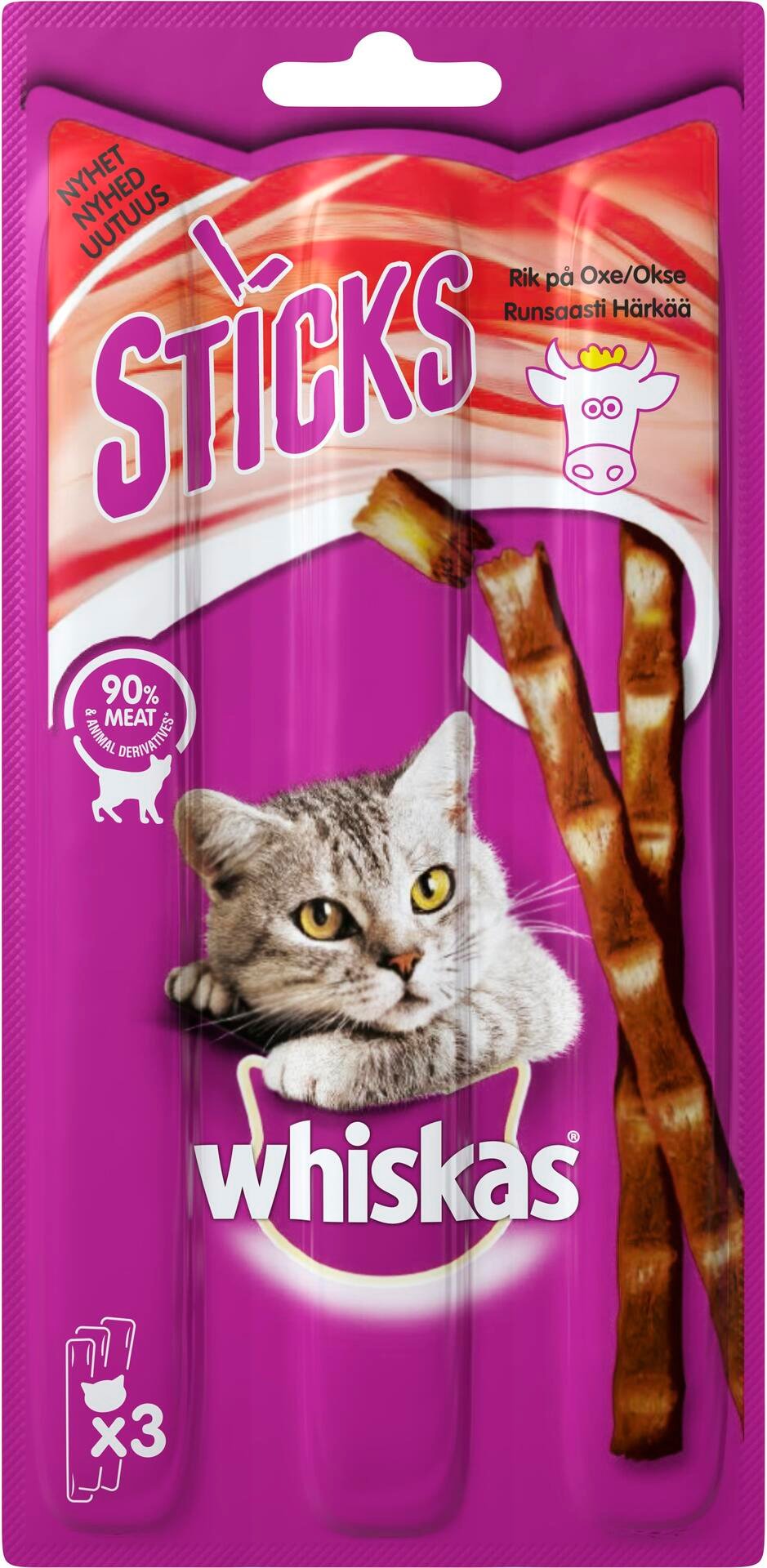 Whiskas Sticks Oxkött 3 st