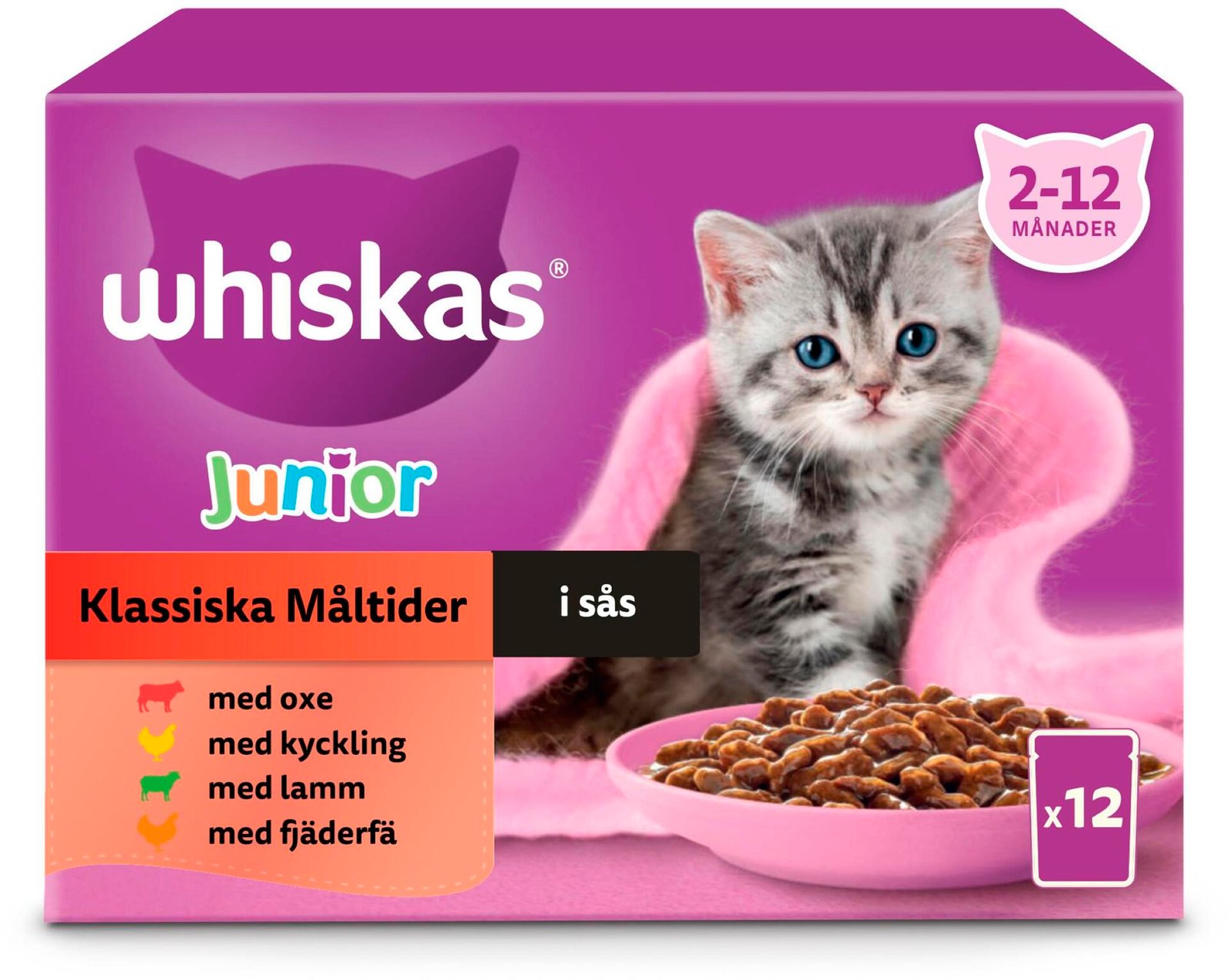 Whiskas Kattmat Junior i Sås 12 st