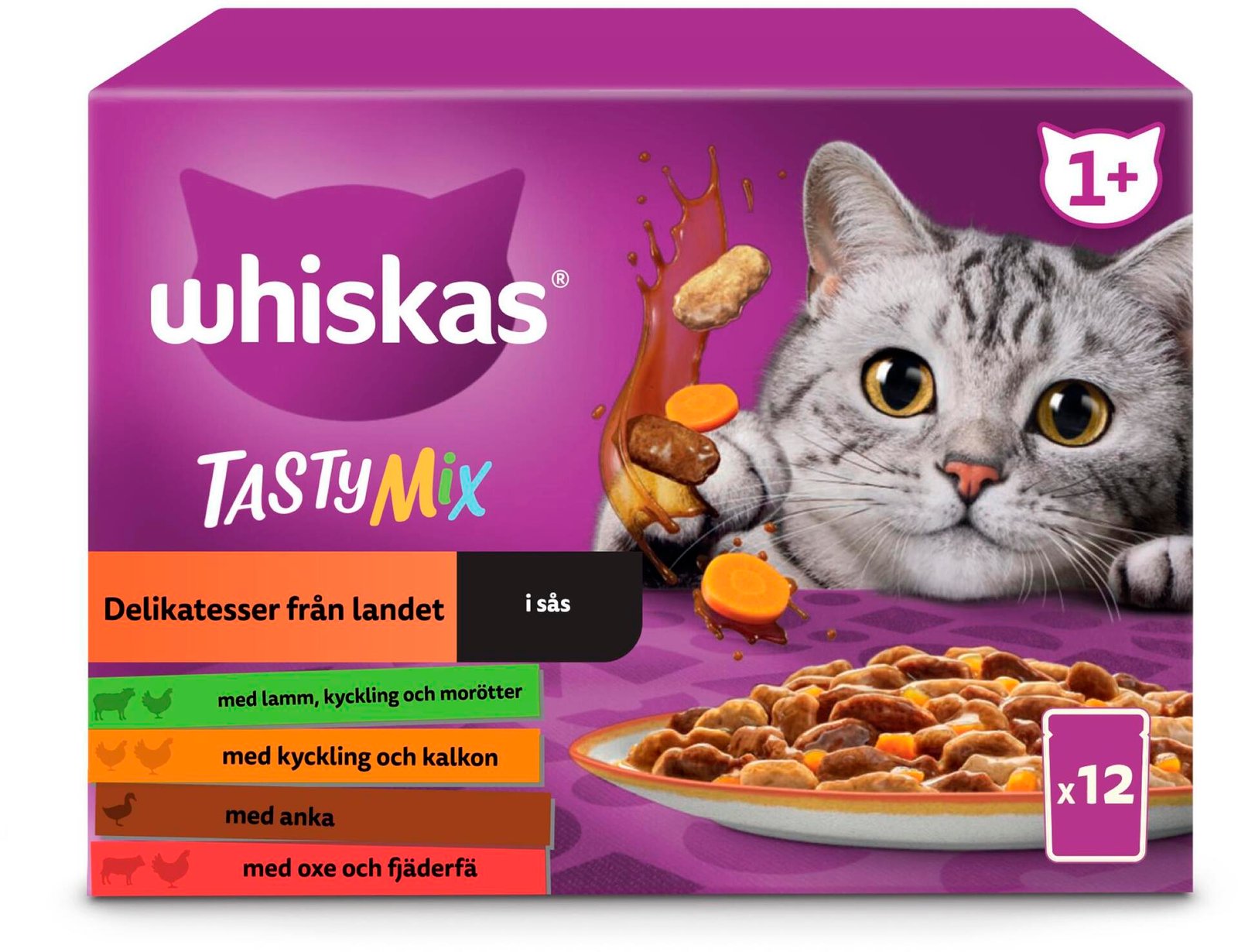 Whiskas TM 1+ Delikatesser från landet i sås 12 st