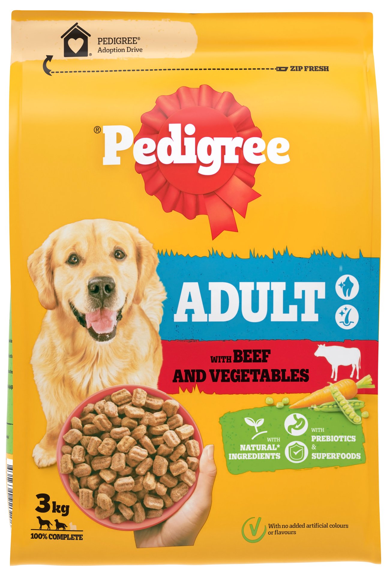 Pedigree Adult Hundfoder med Nötkött och Grönsaker 3000 g