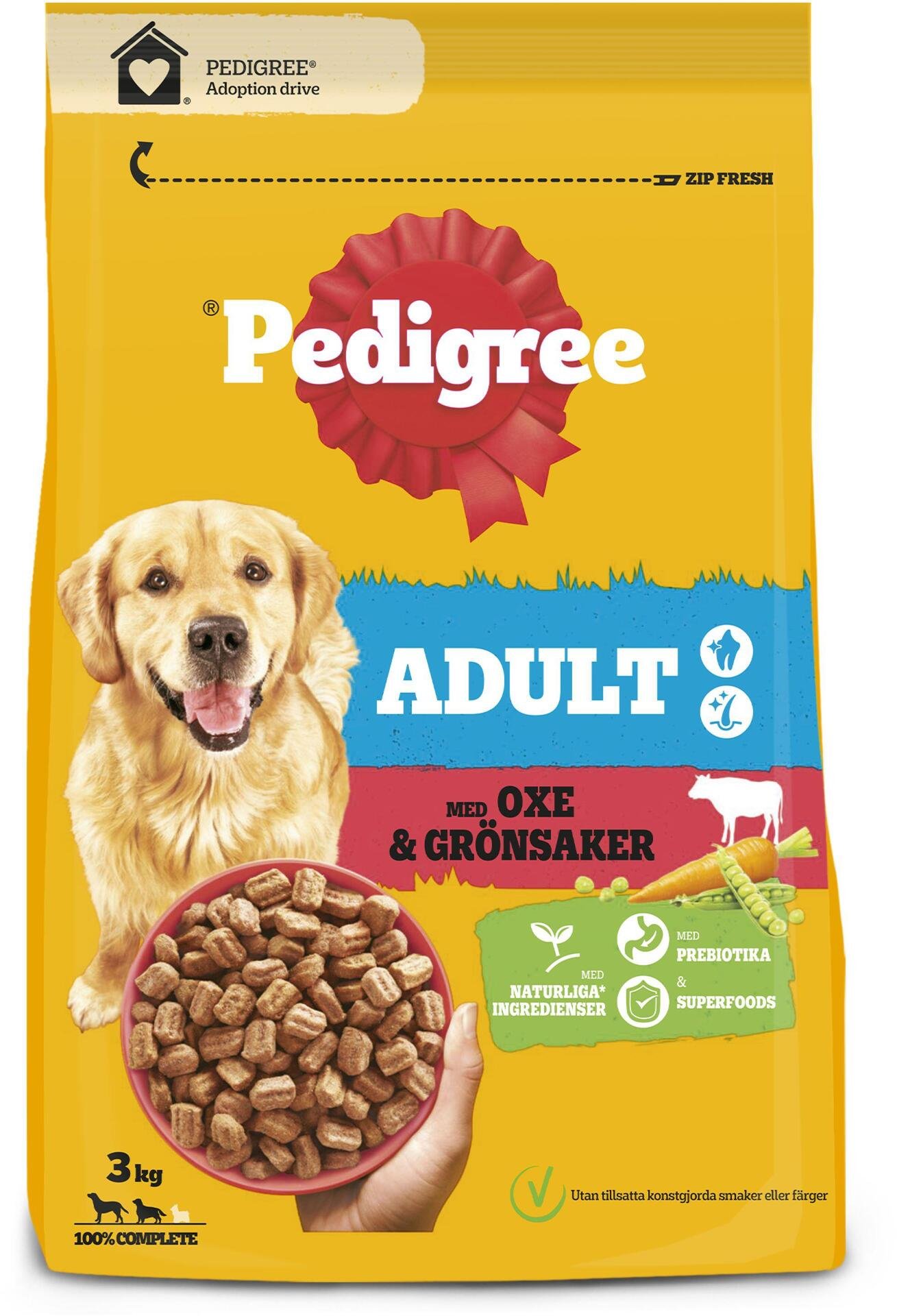 Pedigree Adult Hundfoder med Nötkött och Grönsaker 3000 g