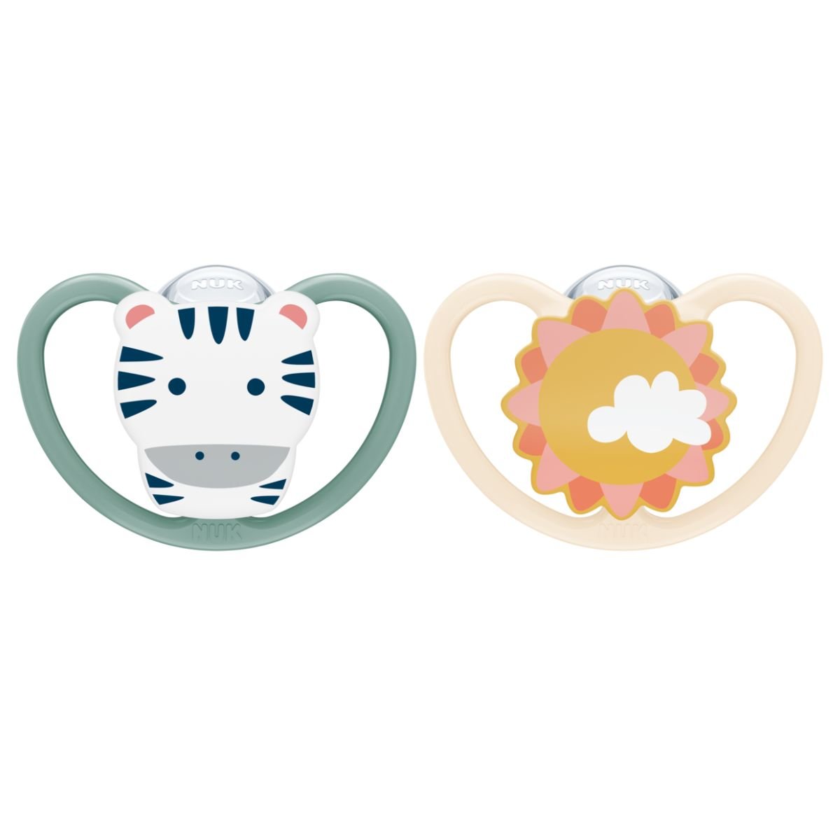 NUK Space Napp Silikon 6-18 Månader Grön/Rosa 2 st