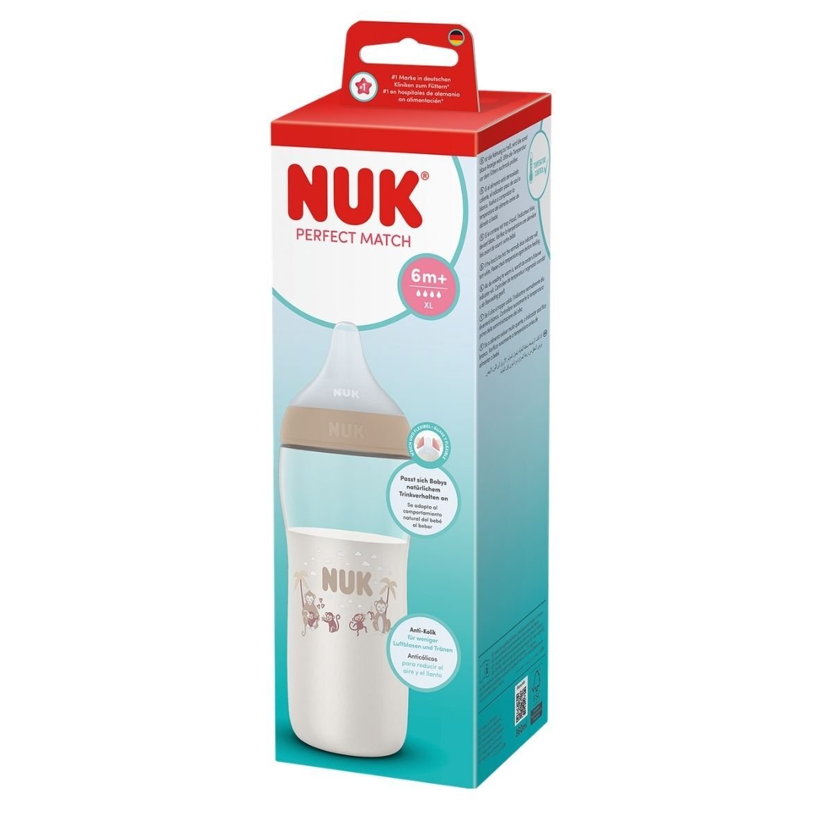 NUK Perfect Match Nappflaska Monkey 360 ml