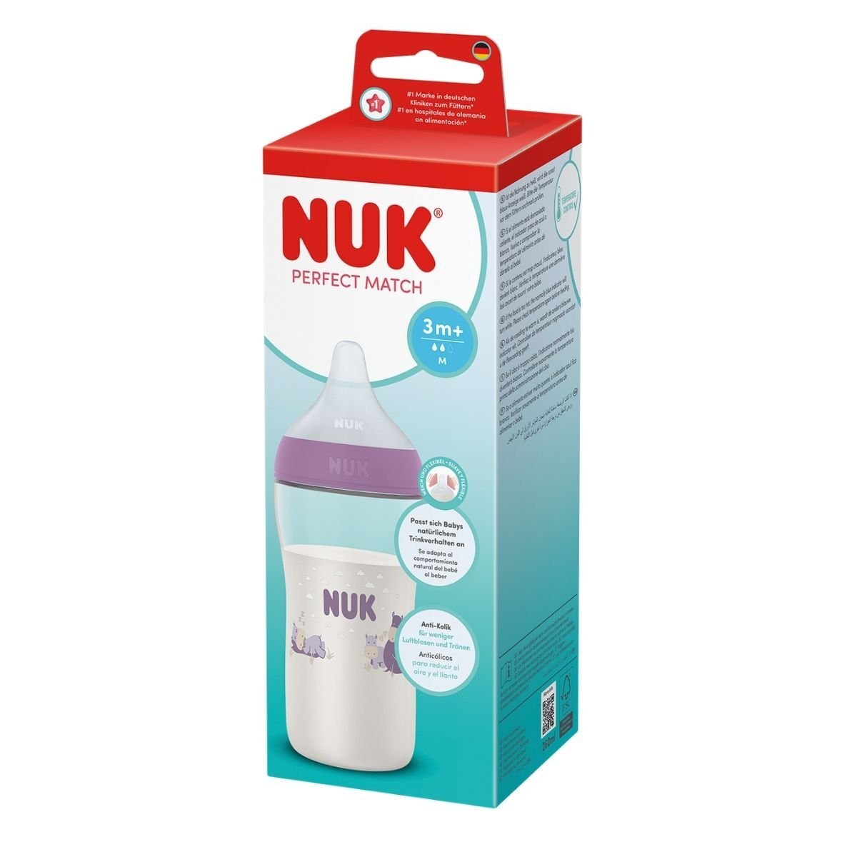 NUK Perfect Match Nappflaska Hippo 260 ml