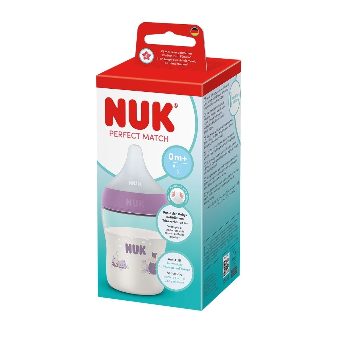 NUK Perfect Match Nappflaska Hippo 150 ml