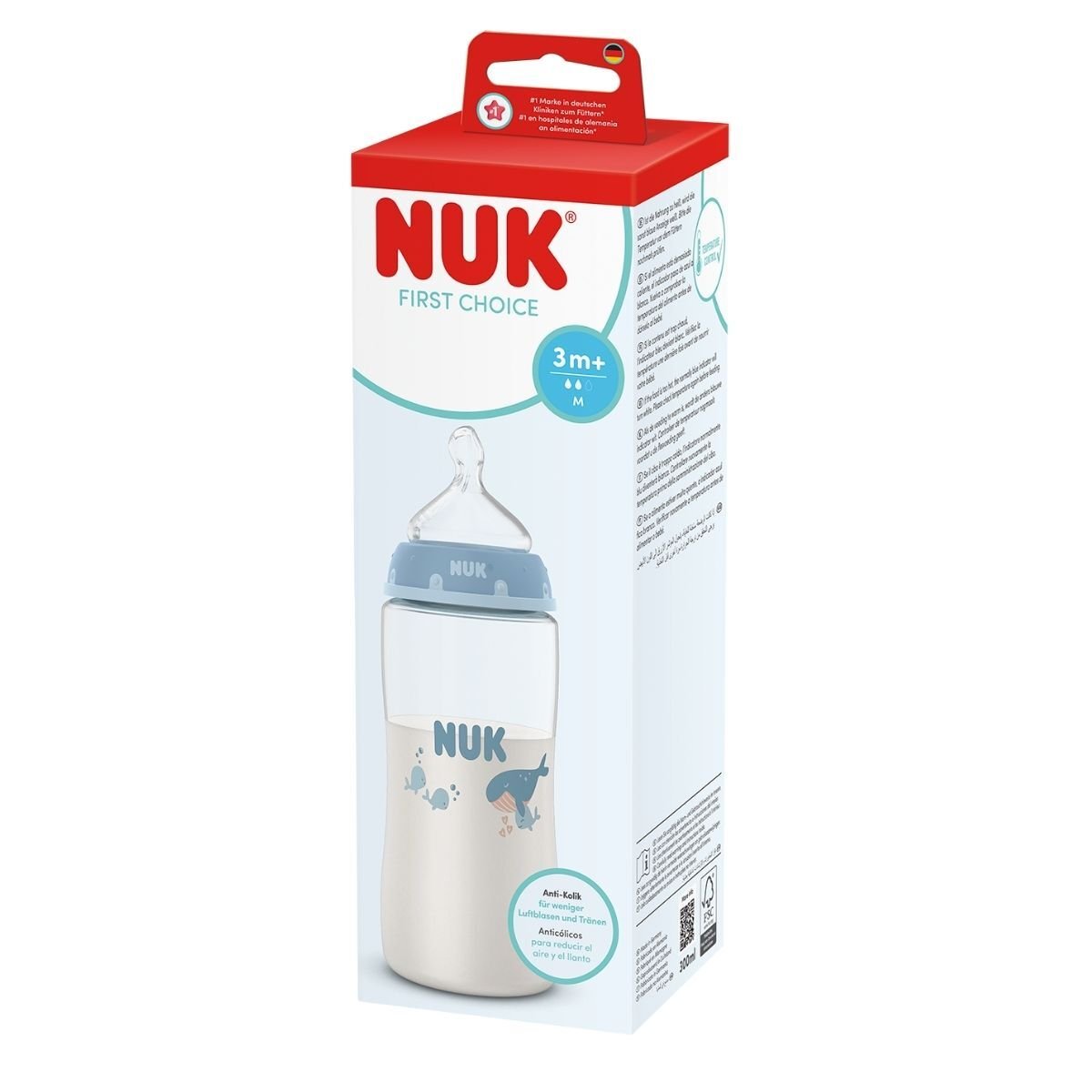 NUK First Choice Nappflaska Whale 300 ml