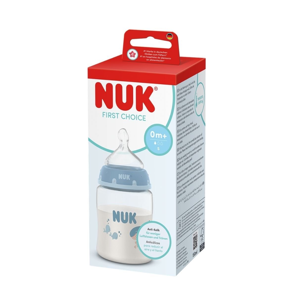 NUK First Choice Nappflaska Whale 150 ml