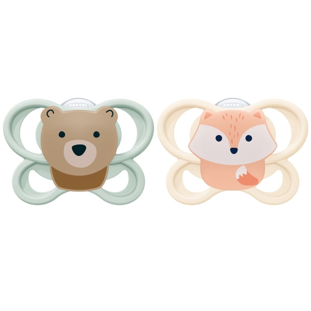 NUK Perfect Match Air Fox/Bear, stl 0-2 mån 2 st