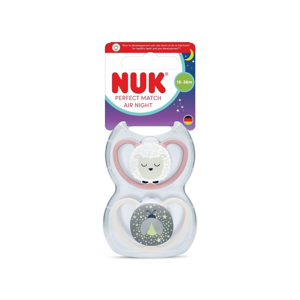 NUK Perfect Match Air Night Sheep, stl 18-36 mån 2 st
