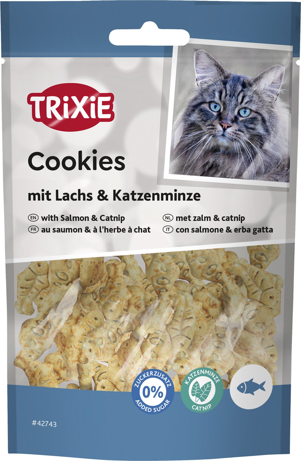 TRiXiE Cookies med lax och catnip, 50 g
