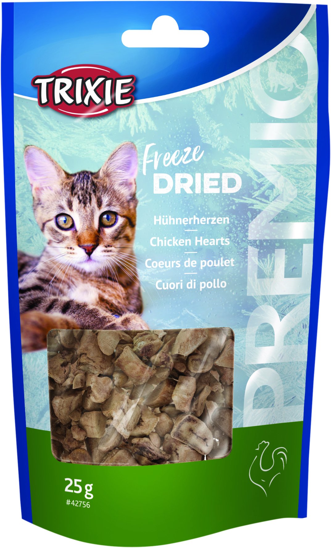 Trixie PREMIO frystorkade kycklinghjärtan, 25 g