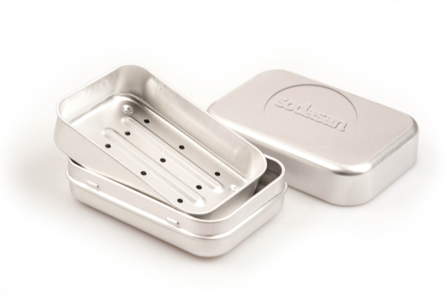 Sodasan Tvålkopp i Rostfritt Aluminium med Avtagbart Droppgaller 1st