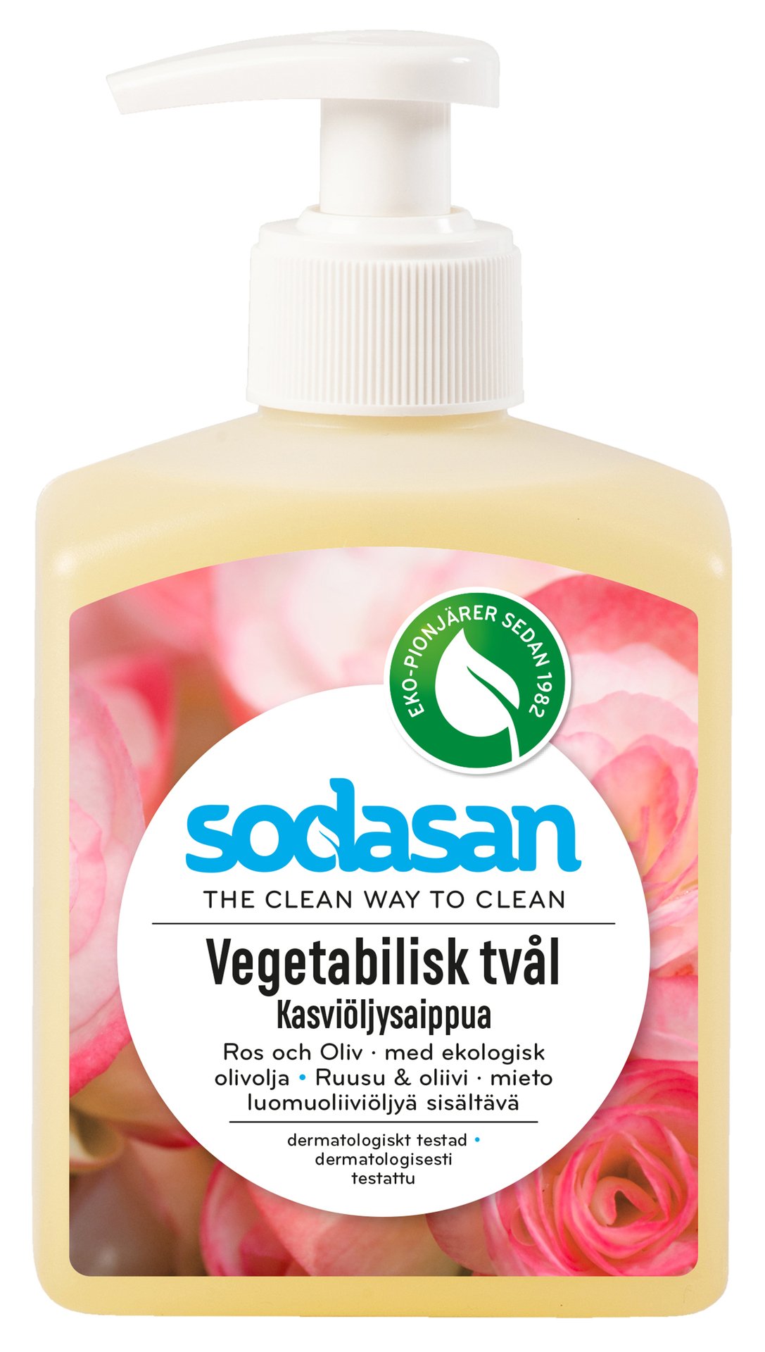 Sodasan Vegetabilisk Tvål Ros & Oliv 300 ml