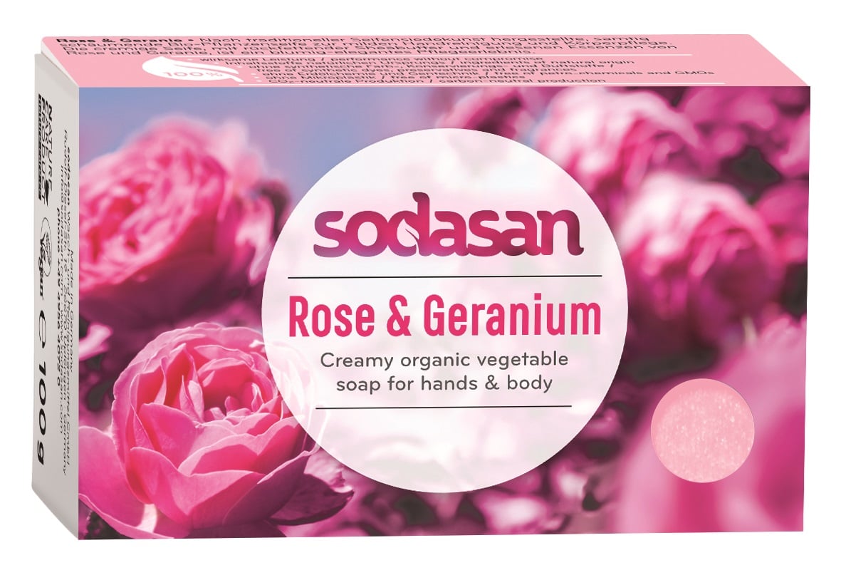 Sodasan Ros & Pelargon Tvål 100 g