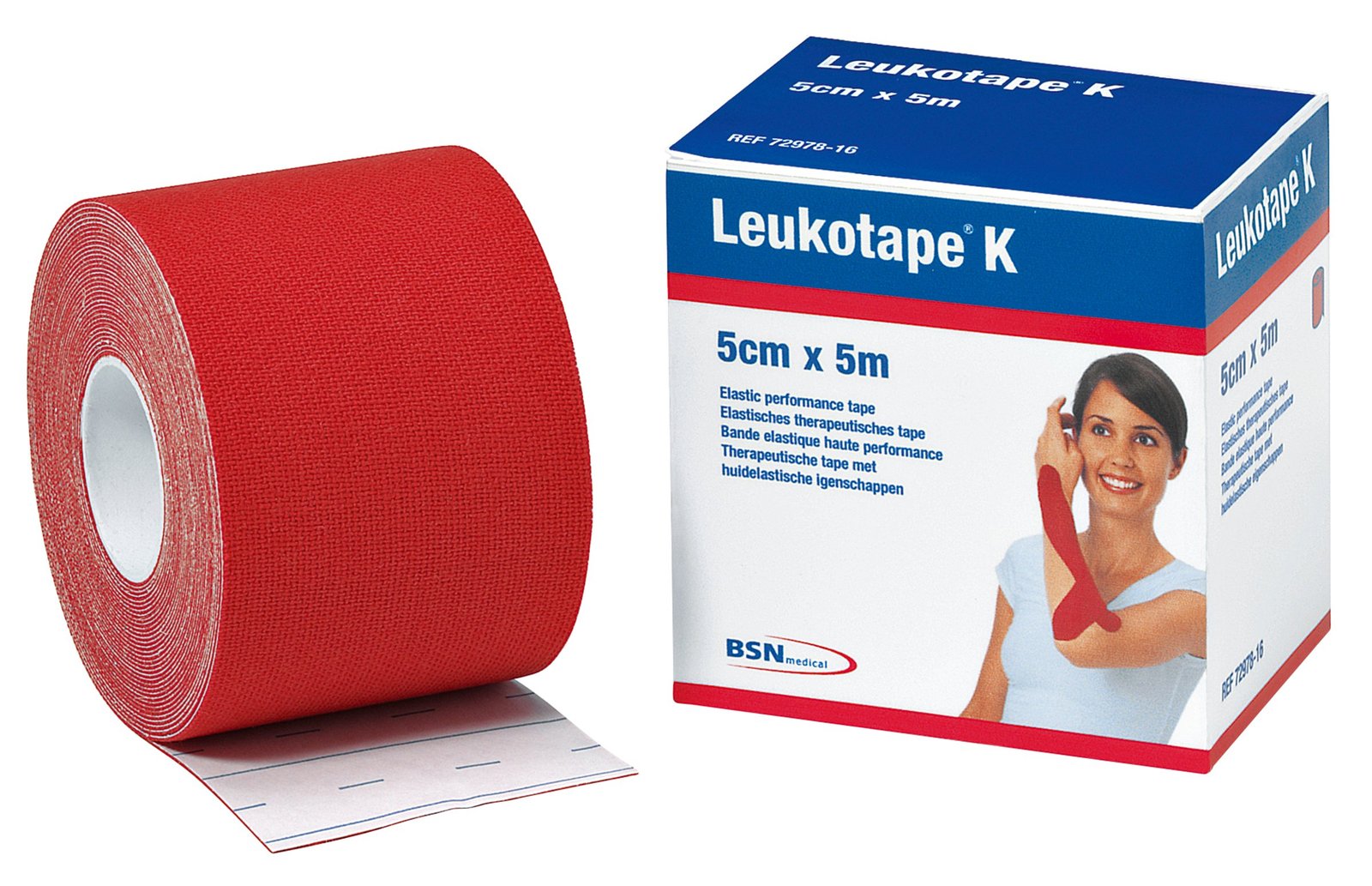 Leukotape K Elastisk kinesiotejp 5 cm röd 1 st
