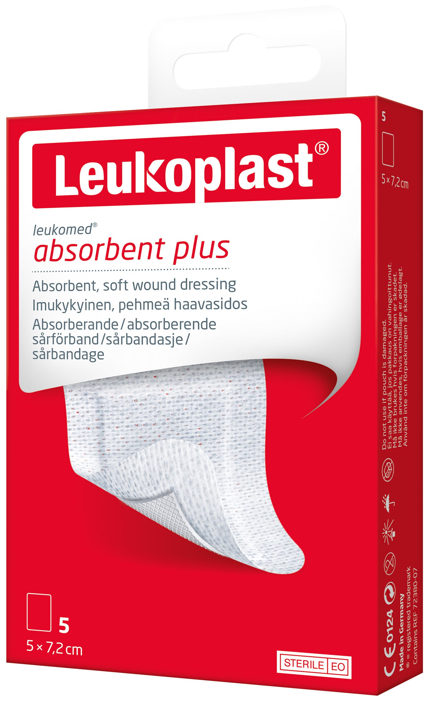 Leukoplast Leukomed Absorberande Sårförband 5 cm x 7,2 cm 5 st