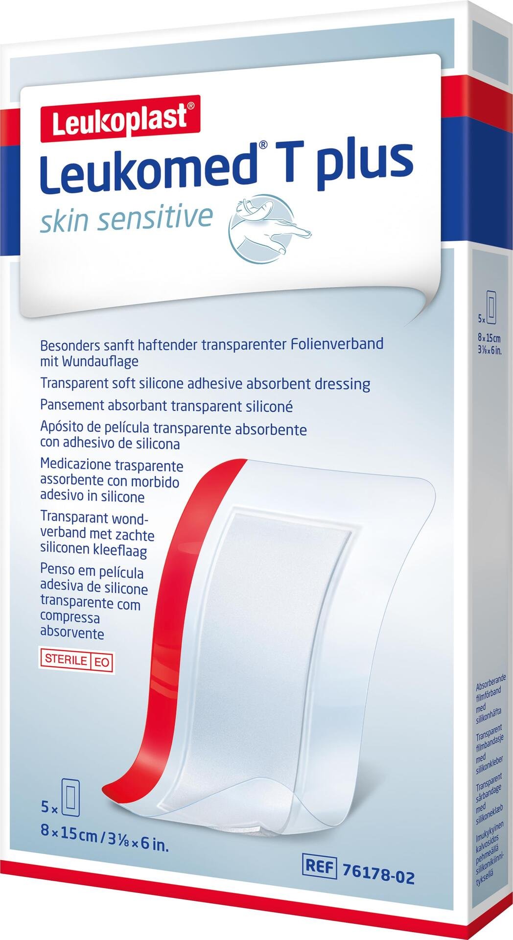 Leukoplast Leukomed T Plus Skin Sensitive 5 st 8x15 cm