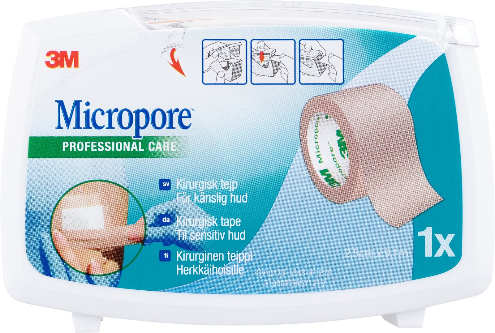 Micropore Kirurgtejp Känslig Hud Brun 2,5cm x 9,1m