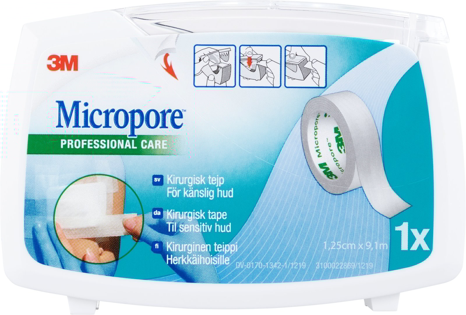 Micropore Kirurgisk Tejp Vit 1,25cm x 9,1m 1 st