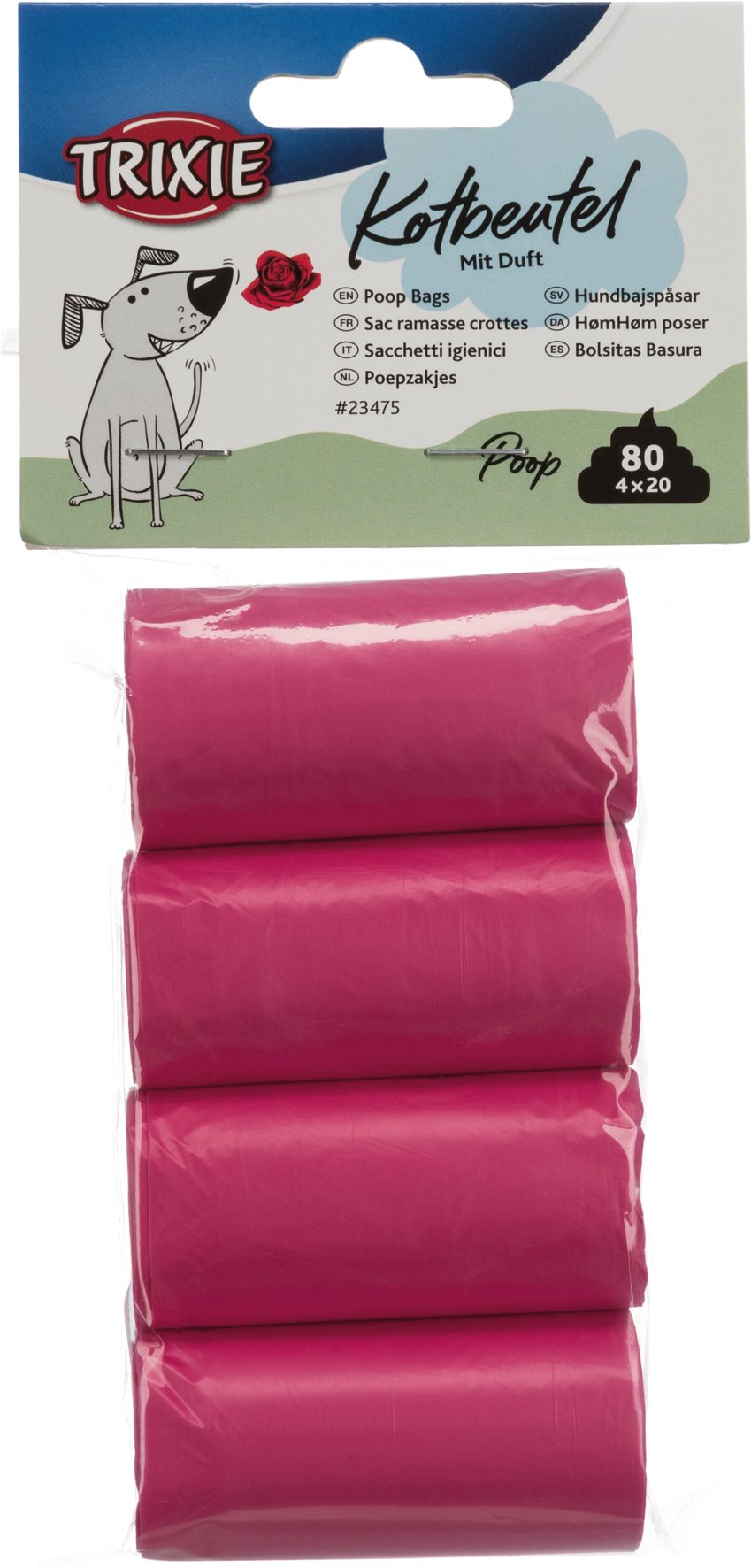 TRIXIE Bajspåsar Doft Rosa 4 x 20 st