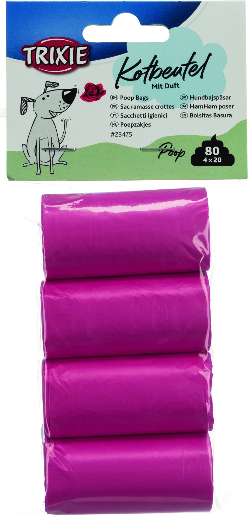 TRIXIE Bajspåsar Doft Rosa 4 x 20 st