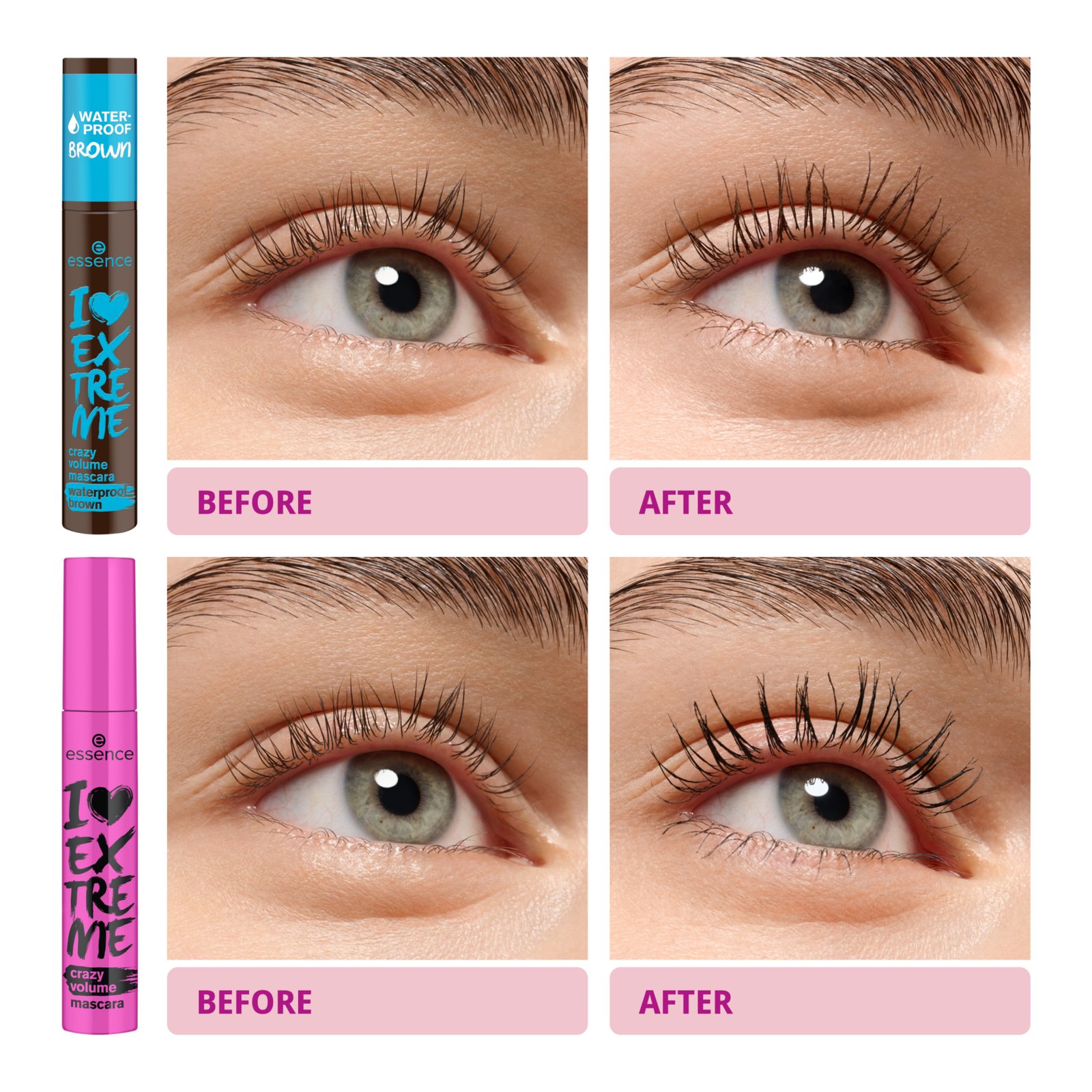essence I LOVE EXTREME Crazy Volume Mascara Waterproof Brown 01