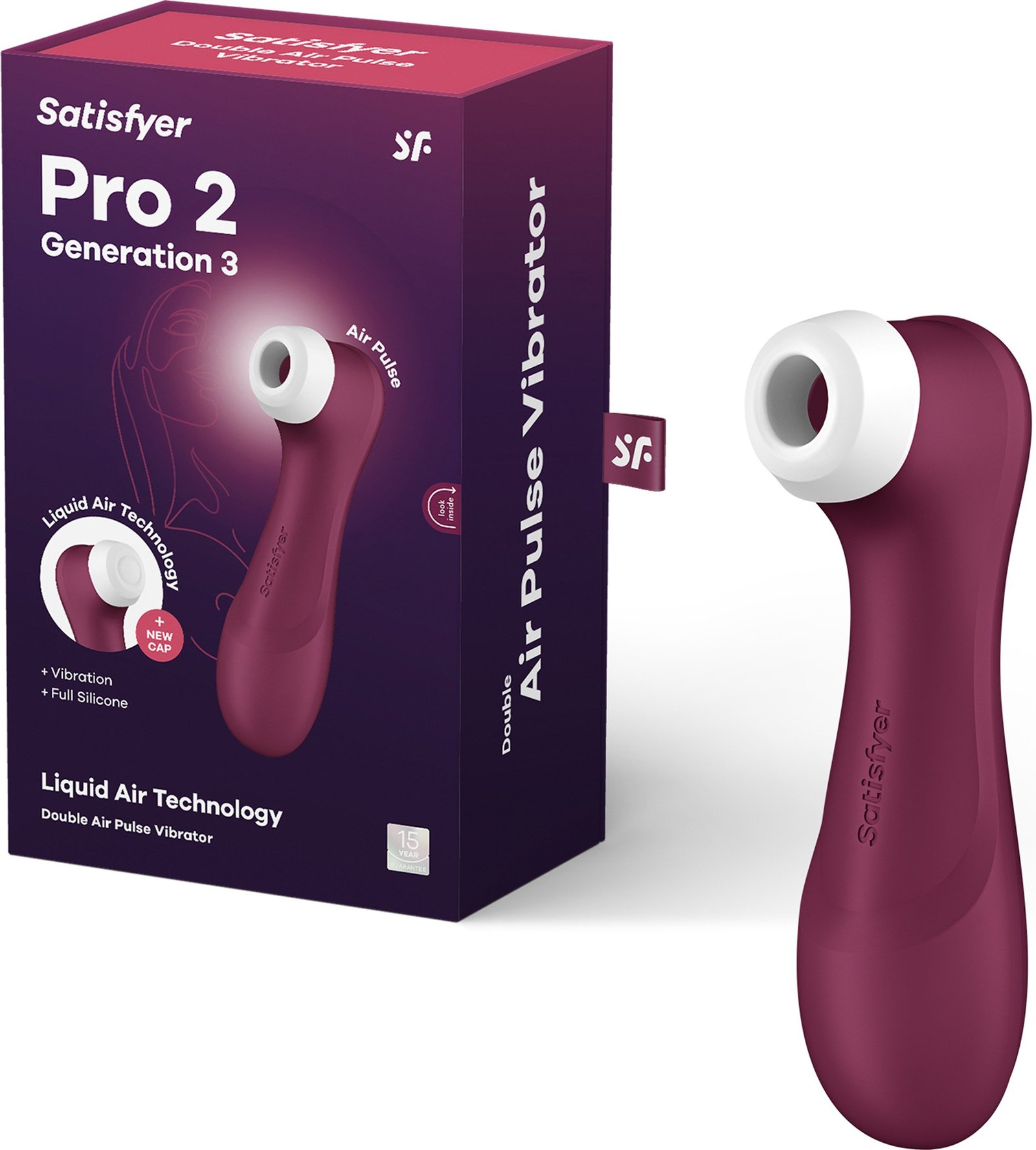Satisfyer Pro 2 Generation 3 Wine Red Lufttrycksvibrator 1 st