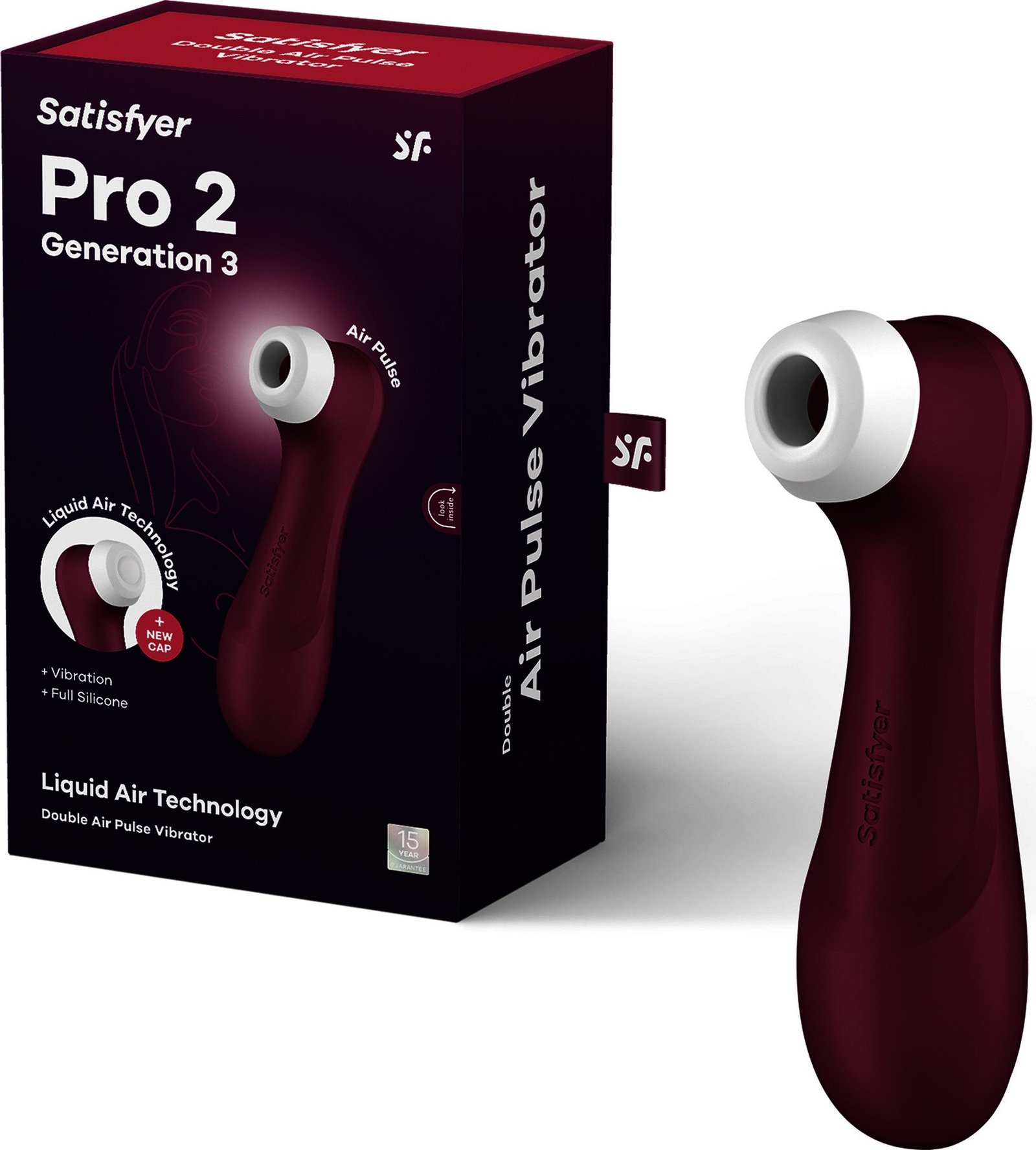 Satisfyer Pro 2 Generation 3 Wine Red Lufttrycksvibrator 1 st