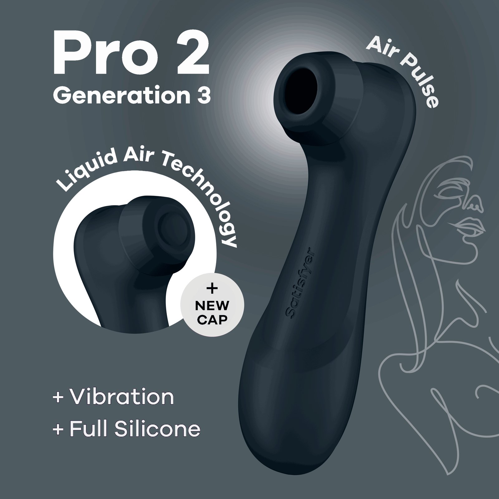 Satisfyer Pro 2 Generation 3 Black Lufttrycksvibrator 1 st