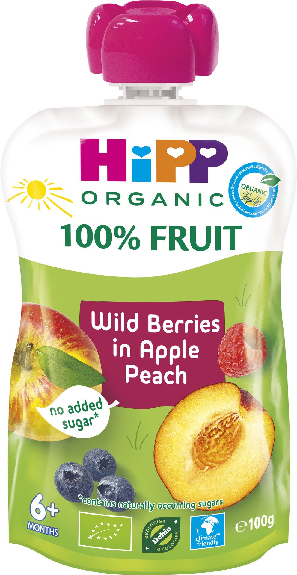 HiPP Smoothie Äpple Persika Blåbär & Hallon 100 g