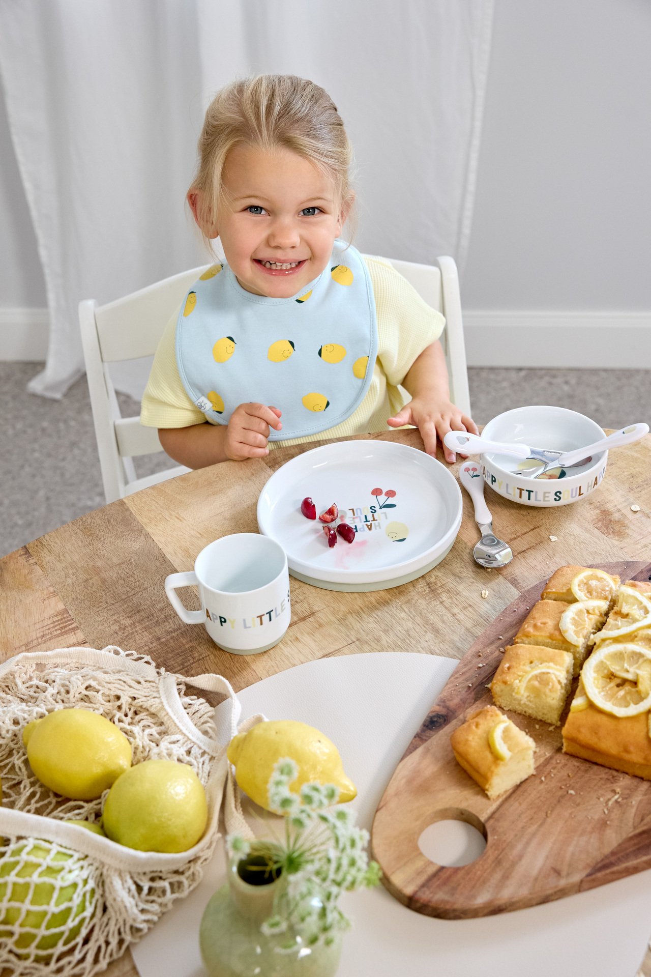 Lässig Servisset Porslin/Silikon Happy Fruits