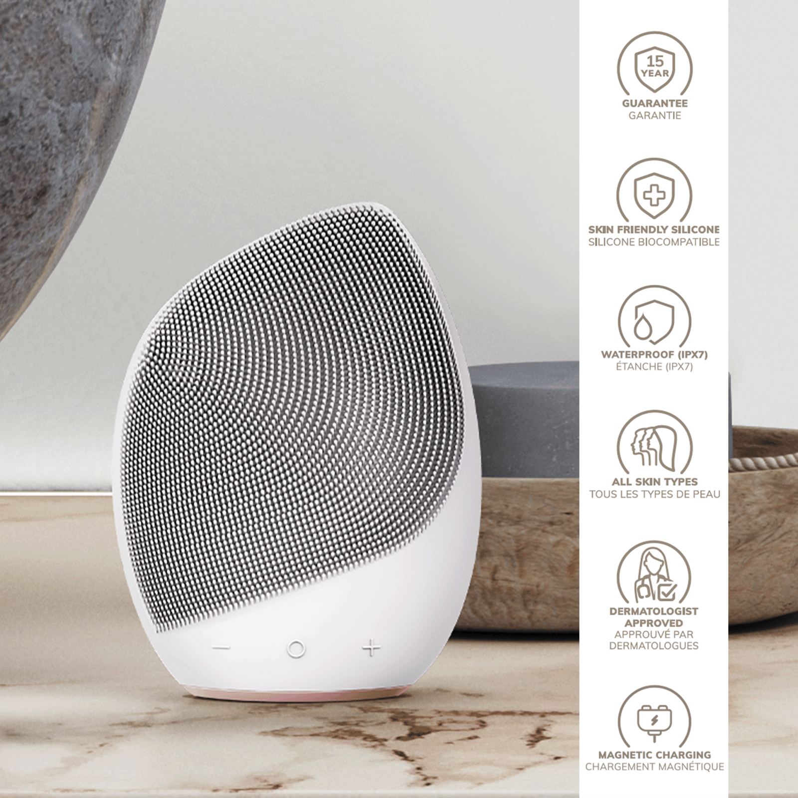 GESKE Sonic Facial Brush | 5 in 1 White