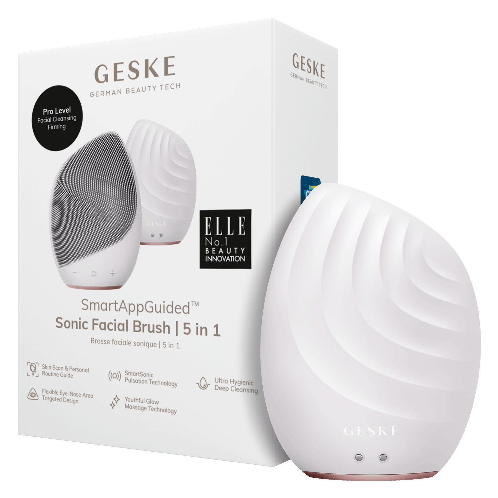 GESKE Sonic Facial Brush | 5 in 1 White