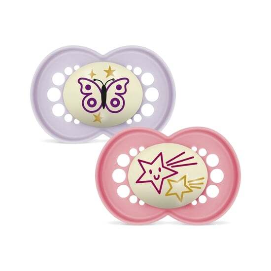 MAM Orig Night 16-36m Silk Box V Pink 2 st