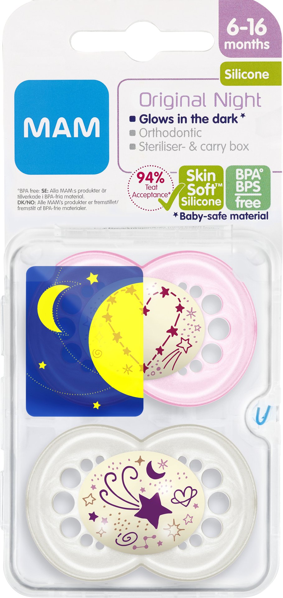 MAM Original Night Nappar 6-16 Månader Silikon 2 st - Olika färger