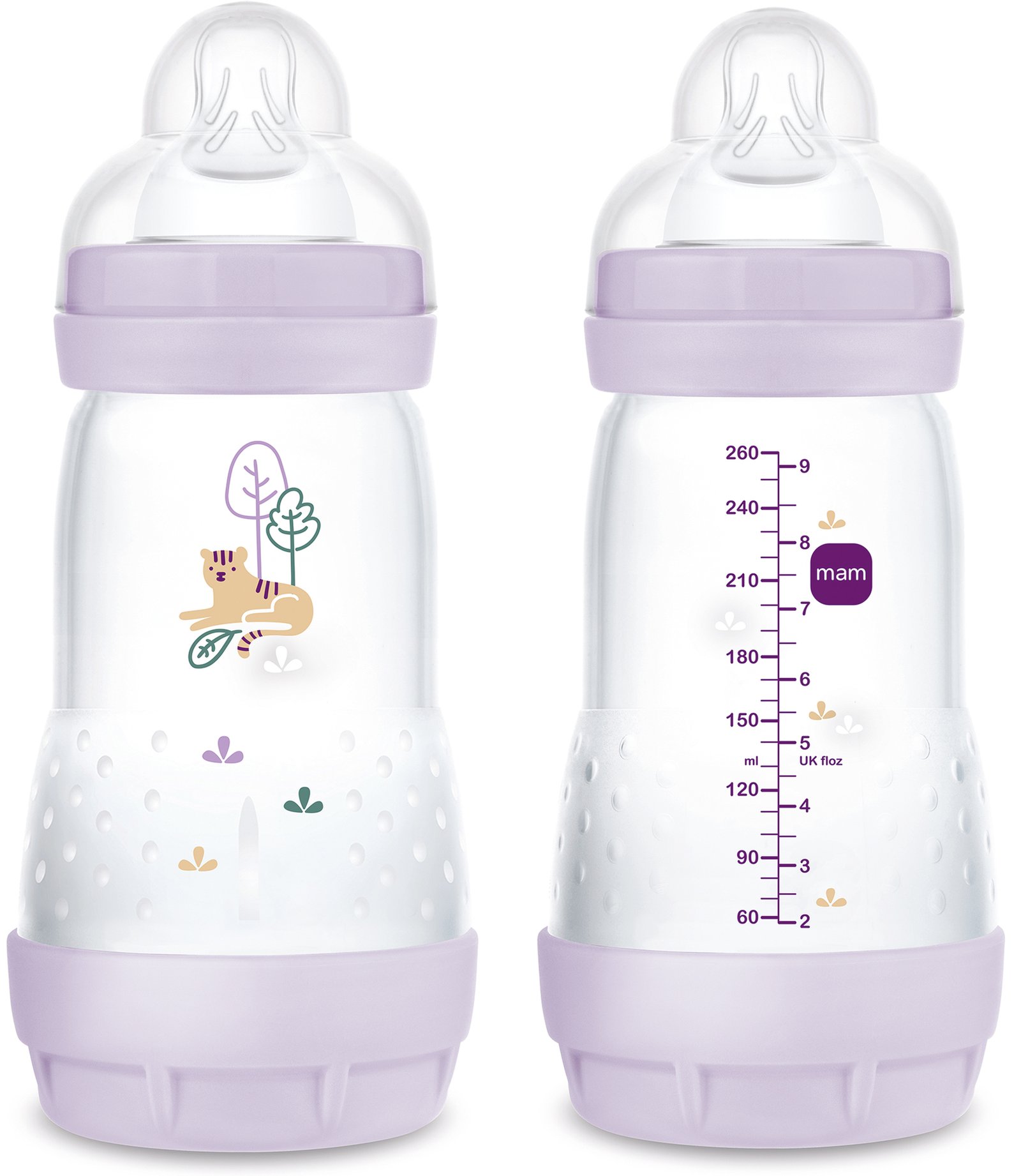 MAM Easy Start Anti Colic Nappflaskor 0+ Månader 260 ml 2 st - Olika färger