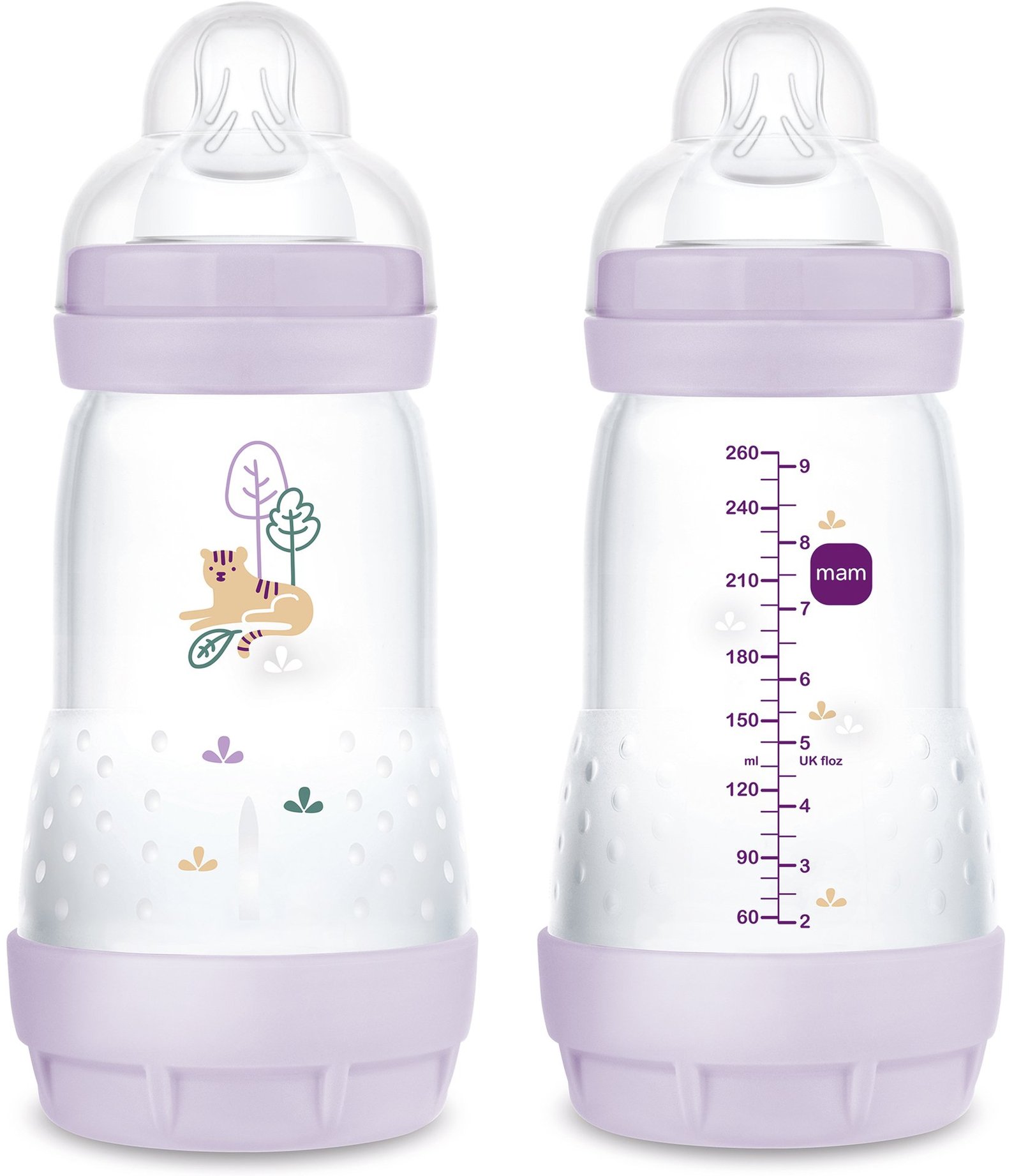MAM Easy Start Anti Colic Nappflaskor 0+ Månader 260 ml 2 st - Olika färger