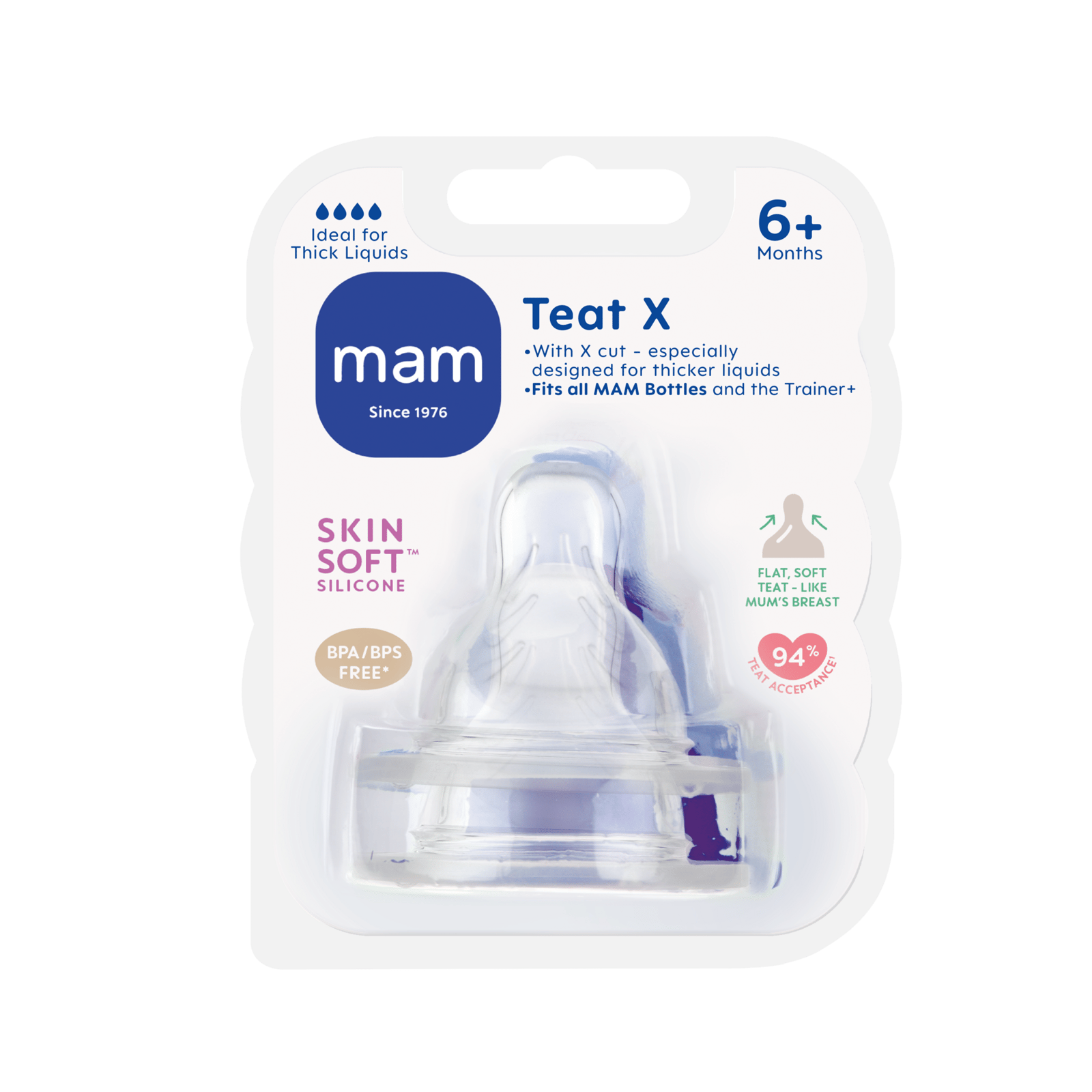 MAM Teat Dinappar Size X 6+ Månader 2 st