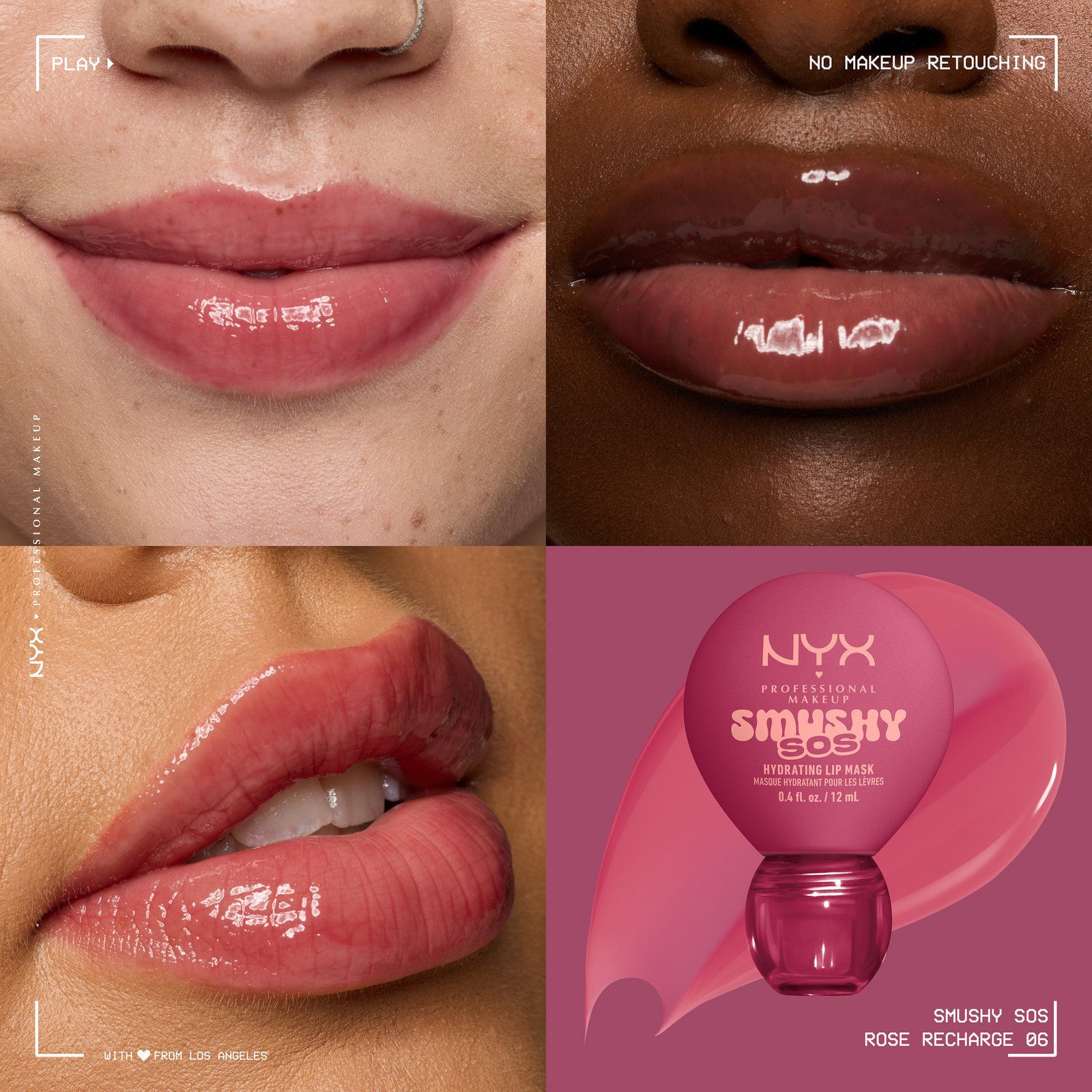 NYX Professional Makeup Smushy SOS Hydrating Läppmask 06 Rose Recharge 12 ml