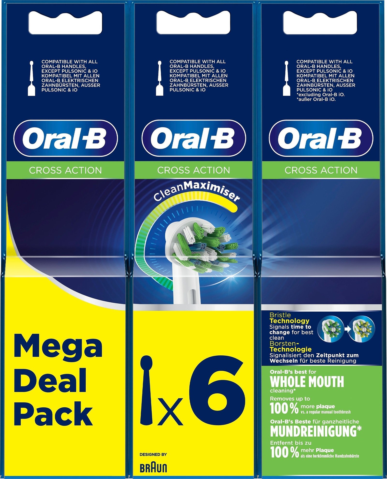 Oral-B CrossAction Tandborsthuvud CleanMaximiser-teknologi 6 st