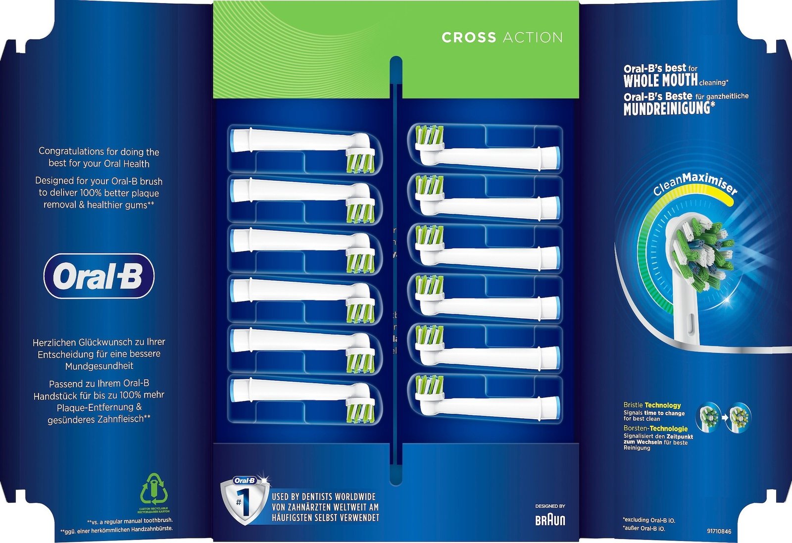 Oral-B Cross Action Tandborsthuvud 12 st