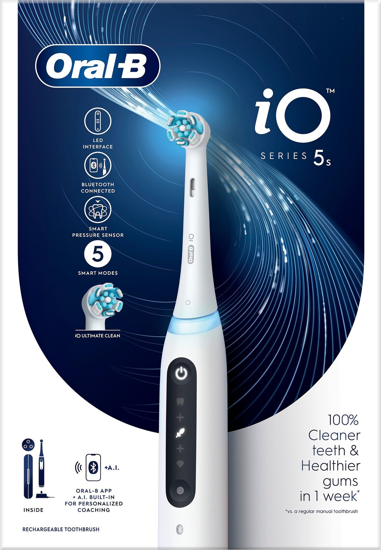 Oral-B iO 5S White Eltandborste Designed By Braun 1 st