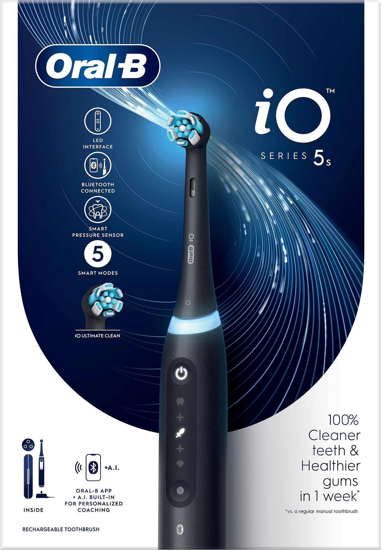 Oral-B iO 5S Black Eltandborste Designed By Braun 1 st