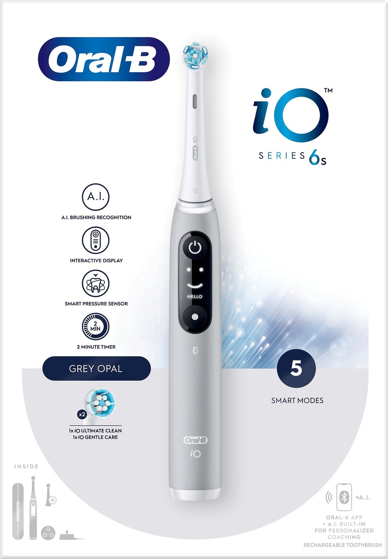 Oral-B iO6S Eltandborste Grå 1 st