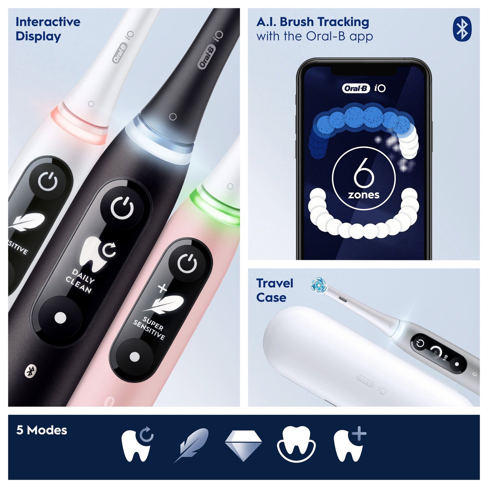 Oral-B iO 6S White Eltandborste Designed By Braun 1 st