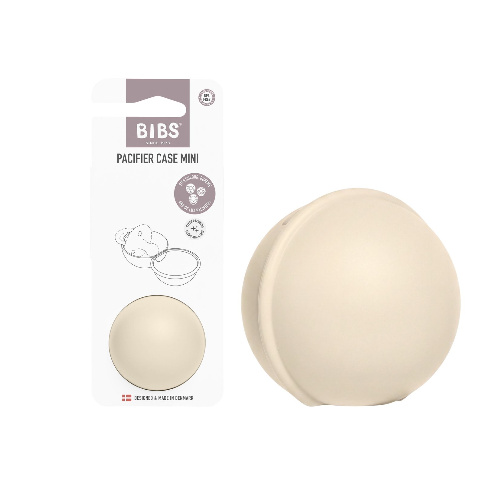 BIBS Pacifier Case Mini Ivory